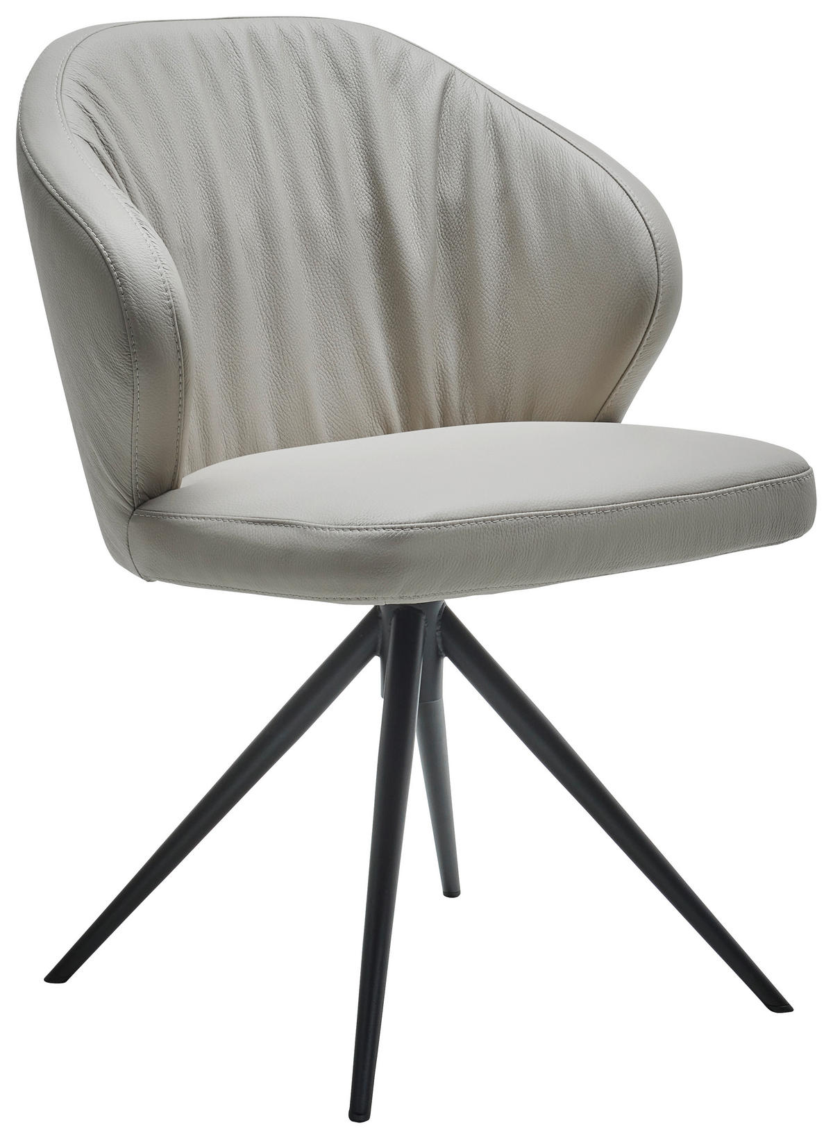 STUHL  in Echtleder pigmentiert  - Schwarz/Cappuccino, Design, Leder/Metall (61/84/61cm) - Dieter Knoll