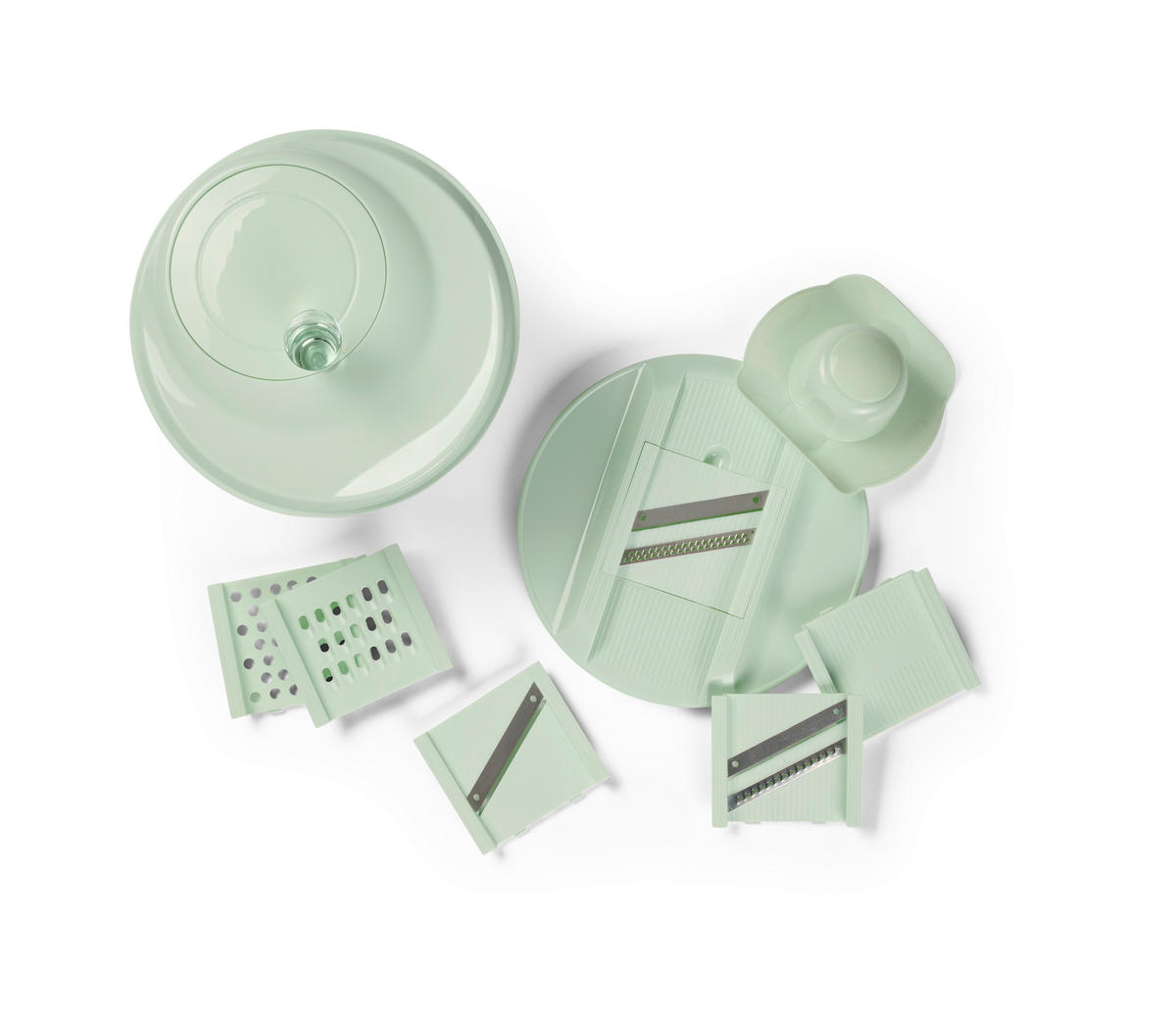 SALATSCHLEUDERSET  - Klar/Hellgrün, Basics, Kunststoff/Metall - Homeware Profession.