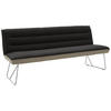 SITZBANK in Metall, Textil Anthrazit, Edelstahlfarben, Greige  - Edelstahlfarben/Greige, Design, Textil/Metall (218/89/68cm) - Dieter Knoll