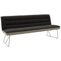 SITZBANK 198/89/68 cm  in Anthrazit, Edelstahlfarben, Greige  - Edelstahlfarben/Greige, Design, Textil/Metall (198/89/68cm) - Dieter Knoll