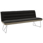 SITZBANK 218/89/68 cm  in Anthrazit, Edelstahlfarben, Greige  - Edelstahlfarben/Greige, Design, Textil/Metall (218/89/68cm) - Dieter Knoll
