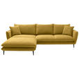 ECKSOFA  in Webstoff Currygelb  196/304 cm  - Currygelb/Schwarz, KONVENTIONELL, Textil/Metall (196/304cm) - Hom`in