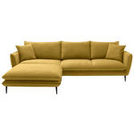 ECKSOFA  in Webstoff Currygelb  196/304 cm  - Currygelb/Schwarz, KONVENTIONELL, Textil/Metall (196/304cm) - Hom`in