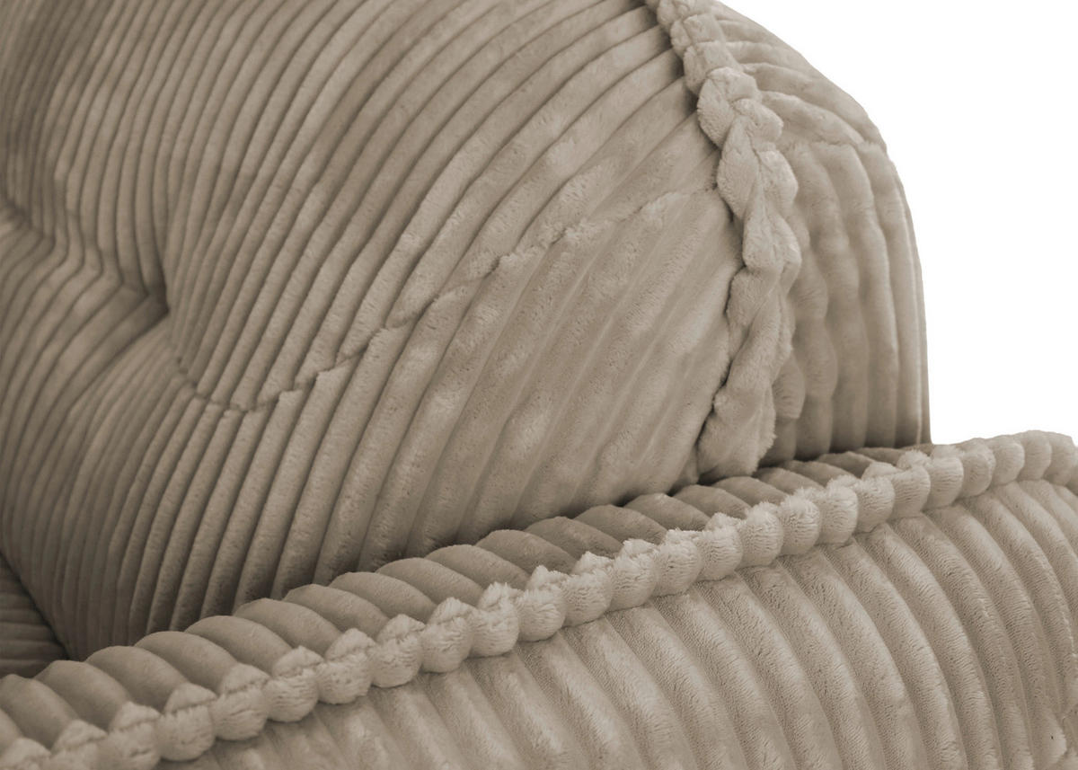 XXL-SESSEL - Beige/Schwarz, MODERN, Kunststoff/Textil (182/87/184cm) - Trendmanufaktur