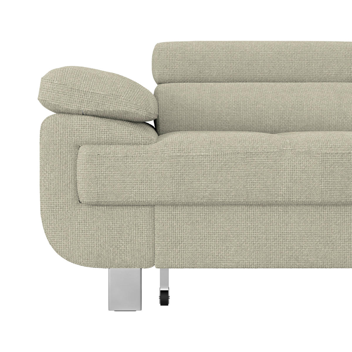 ECKSOFA in Drell Sandfarben  - Sandfarben, Modern, Textil/Metall (270/230cm) - MID.YOU