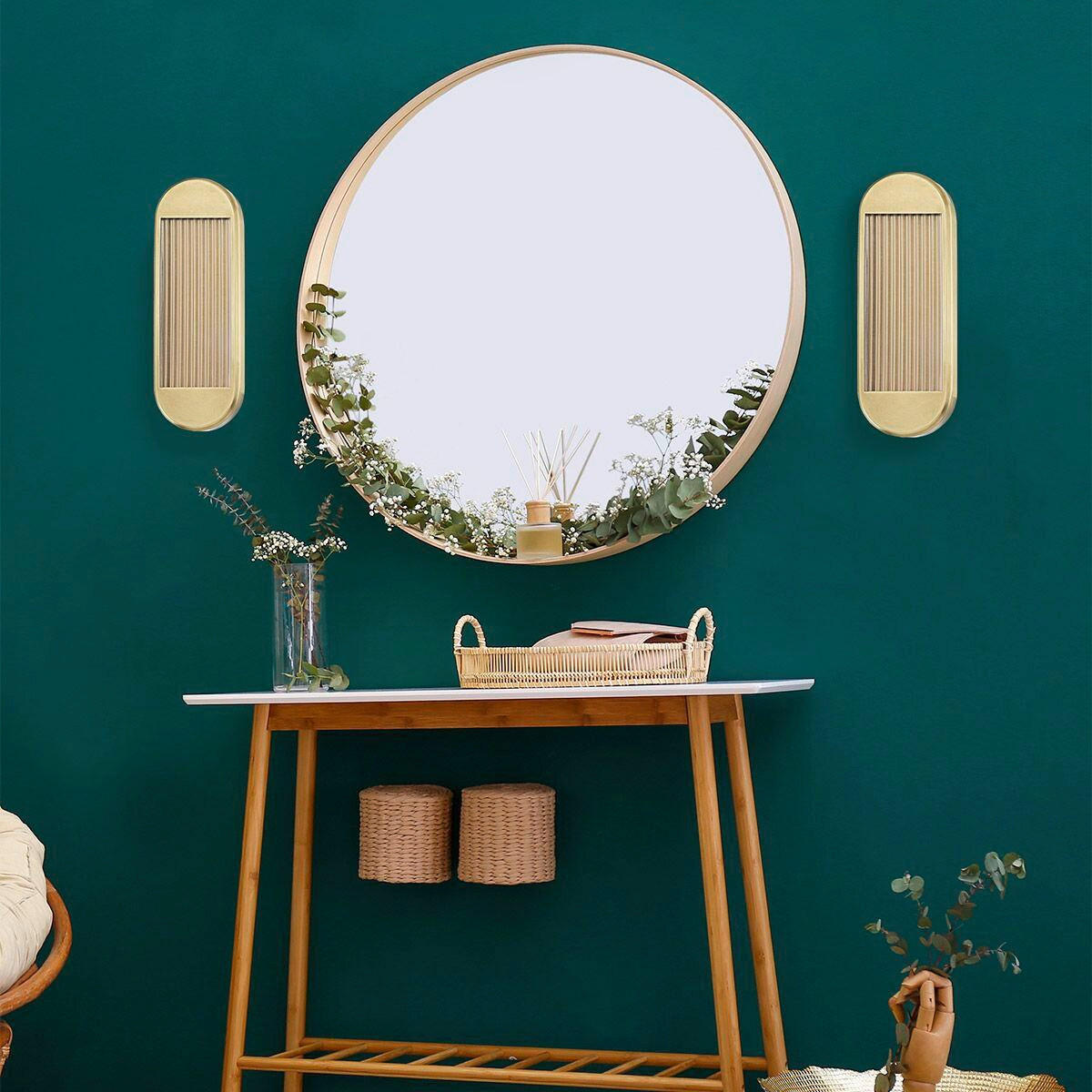 LED-WANDLEUCHTE    - Messingfarben, KONVENTIONELL, Glas/Metall (42,2/14,2/11,4cm) - Elstead Lighting