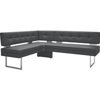 ECKBANK 158/200 cm  in Grau, Edelstahlfarben  - Edelstahlfarben/Grau, Design, Textil/Metall (158/200cm) - Dieter Knoll