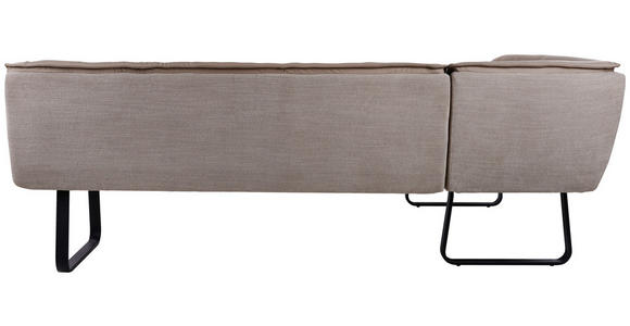ECKBANK 178/237 cm Webstoff Echtleder Taupe - Taupe/Schwarz, Design, Leder/Textil (178/237cm) - Novel