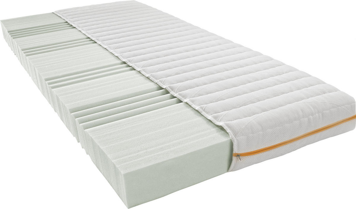 KALTSCHAUMMATRATZE 120/200 cm Höhe ca. 14 cm  - Weiß, Basics, Textil (120/200cm) - Boxxx