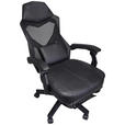 GAMINGSTUHL  in Lederlook, Netzbespannung Schwarz  - Schwarz, MODERN, Kunststoff/Textil (59/107-117/58cm) - Carryhome