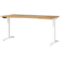 PÍSACÍ STÔL, biela, farba duba, 160/80/72-118 cm - biela/farba duba, Modern, kov/kompozitné drevo (160/80/72-118cm) - Novel