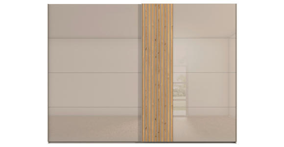 SCHWEBETÜRENSCHRANK 301/223/68 cm 2-türig Eichefarben, Fango - Fango/Eichefarben, Design, Glas/Holzwerkstoff (301/223/68cm) - Novel