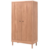 DREHTÜRENSCHRANK 2-türig Eiche massiv Naturfarben  - Schwarz/Naturfarben, MODERN, Holz/Metall (100/190/55cm) - MID.YOU