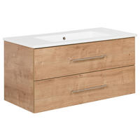 WASCHTISCHKOMBI 103 cm  - Eichefarben/Silberfarben, MODERN, Keramik/Holzwerkstoff (103cm) - MID.YOU