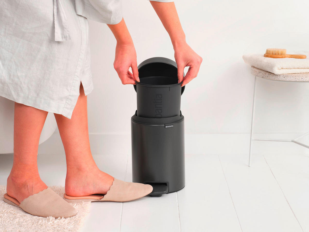 KOŠ ZA SMETI - antracit, Konvencionalno, kovina/umetna masa (16,8/26,4/23,5cm) - Brabantia