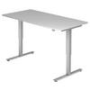 SCHREIBTISCH 160/80/72-119 cm  in Grau  - Silberfarben/Grau, KONVENTIONELL, Holzwerkstoff/Metall (160/80/72-119cm) - Venda