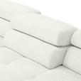 ECKSOFA  in Flachgewebe Weiß  224/282 cm  - Chromfarben/Weiß, KONVENTIONELL, Textil/Metall (224/282cm) - Hom`in
