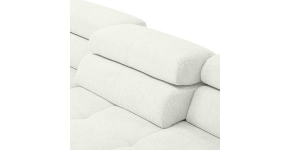 ECKSOFA  in Flachgewebe Weiß  224/282 cm  - Chromfarben/Weiß, KONVENTIONELL, Textil/Metall (224/282cm) - Hom`in