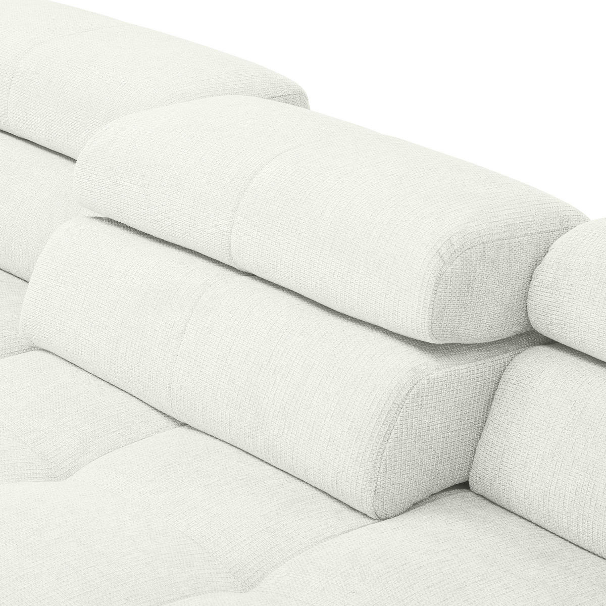 ECKSOFA Weiß Flachgewebe  - Chromfarben/Weiß, KONVENTIONELL, Textil/Metall (224/282cm) - Hom`in