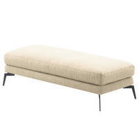 HOCKER BERLIN Webstoff Creme  - Creme/Schwarz, Design, Textil/Metall (163/46/62cm) - Livetastic