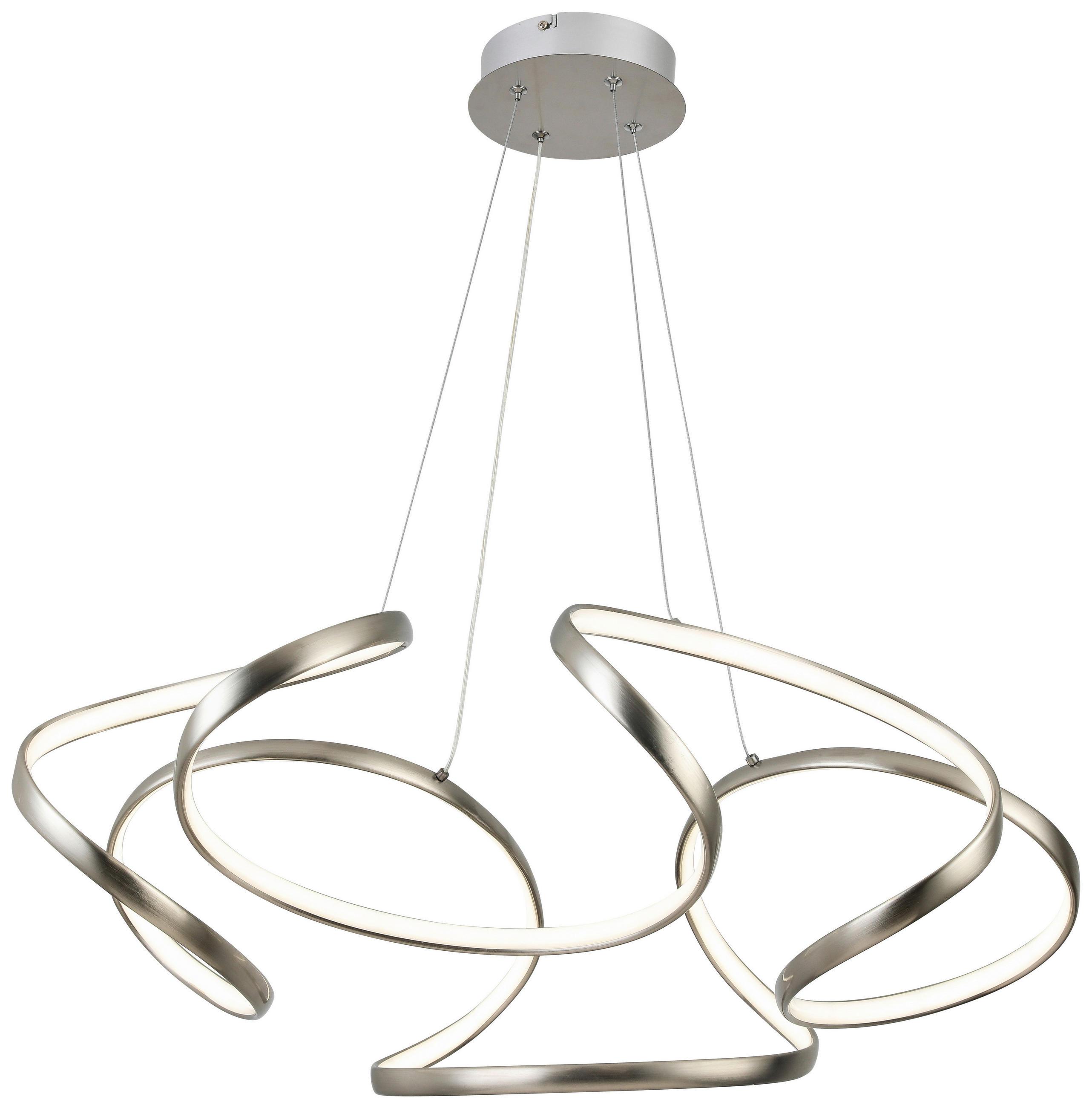 LED-HÄNGLAMPA 70/120 cm  - aluminiumfärg/silver, Design, metall/plast (70/120cm) - Ambiente