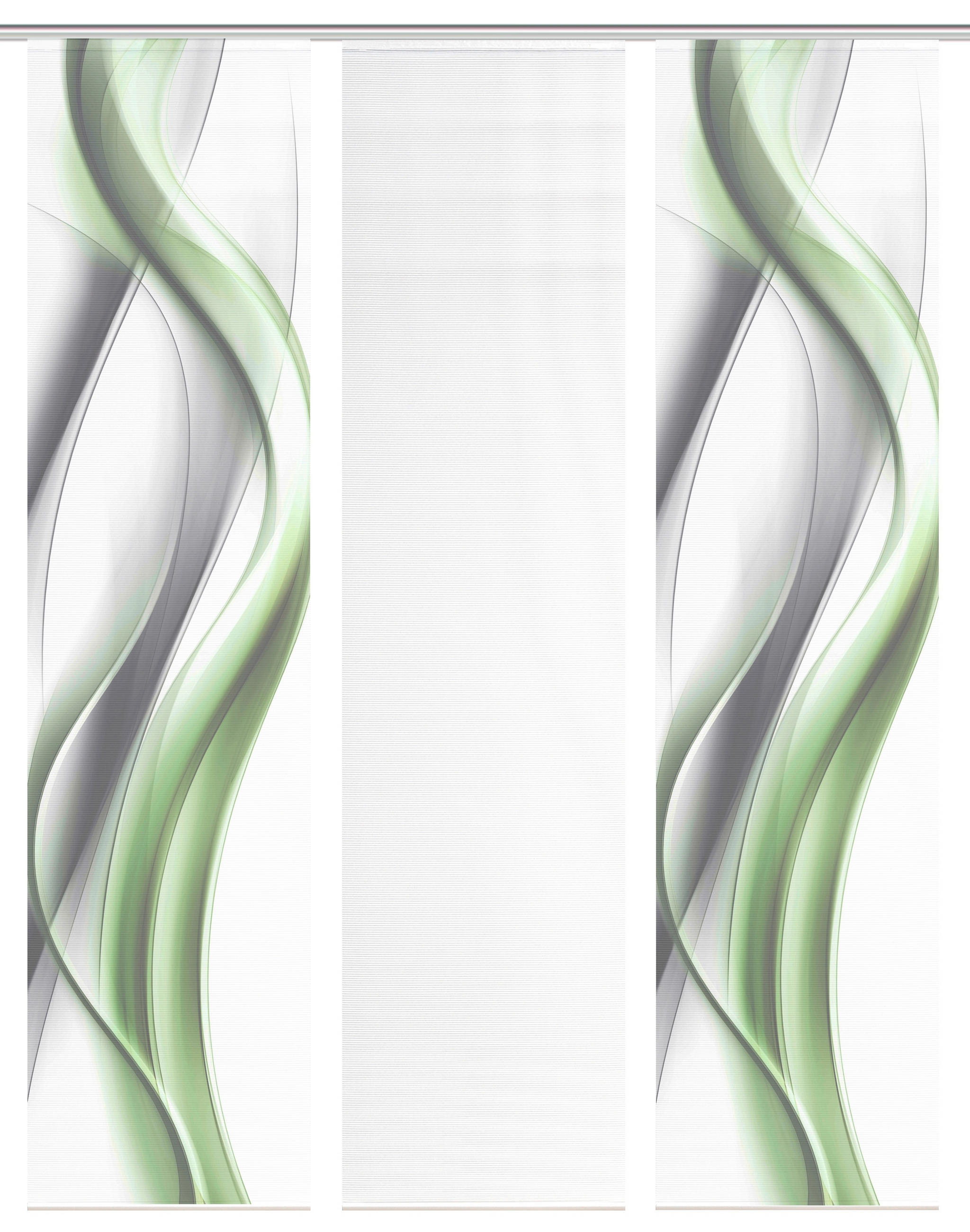 FLÄCHENVORHANG in Grau, Grün, Weiß blickdicht  - Weiß/Grau, Basics, Textil (180/260cm)