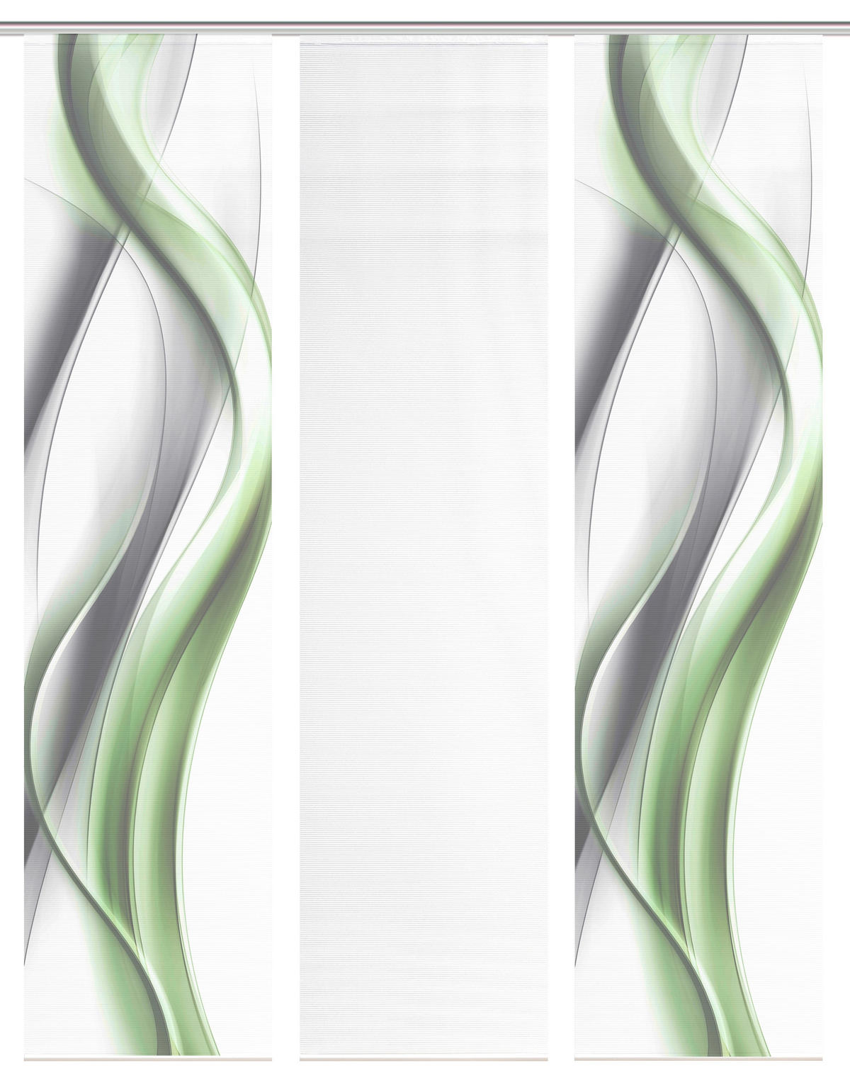 FLÄCHENVORHANG  3 Stück  blickdicht  180/260 cm   - Weiß/Grau, Basics, Textil (180/260cm)