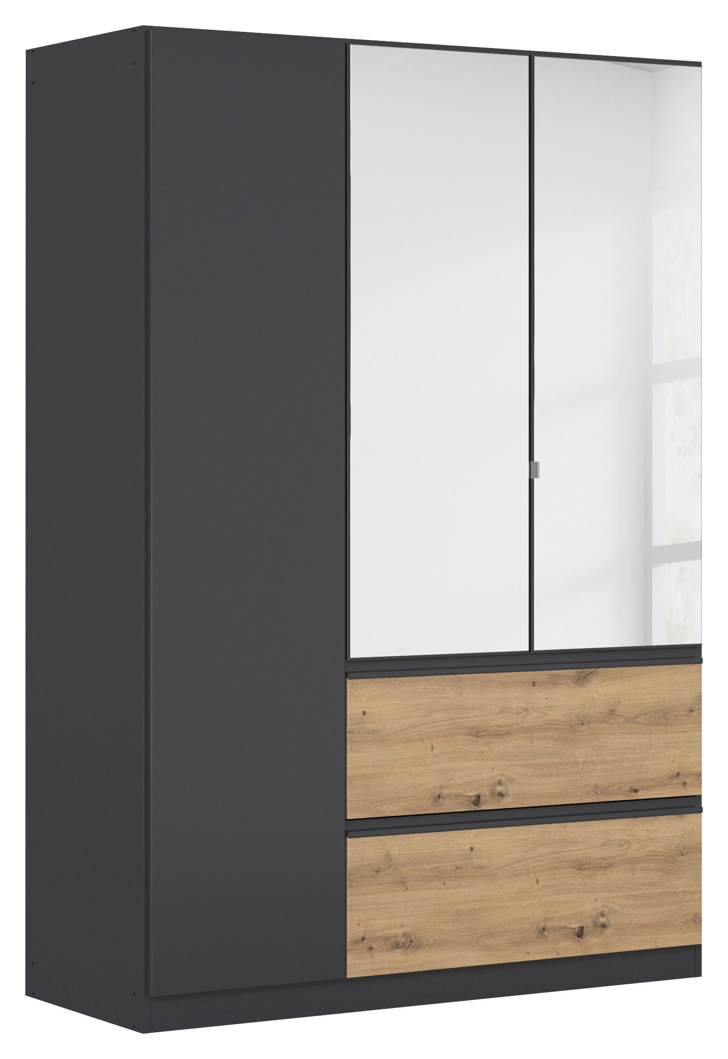 DREHTÜRENSCHRANK 136/197/54 cm 3-türig Grau, Eiche Artisan  - Eiche Artisan/Grau, MODERN, Holzwerkstoff (136/197/54cm) - Rauch Möbel
