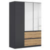 DREHTÜRENSCHRANK 136/197/54 cm 3-türig Grau, Eiche Artisan  - Eiche Artisan/Grau, MODERN, Holzwerkstoff (136/197/54cm) - Rauch Möbel