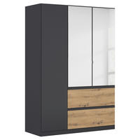 DREHTÜRENSCHRANK in Grau, Eiche Artisan  - Eiche Artisan/Grau, Modern, Holzwerkstoff (136/197/54cm) - Rauch Möbel