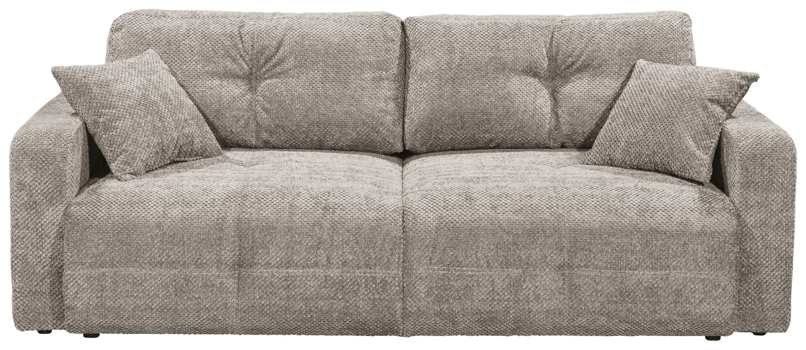 SCHLAFSOFA Mikrovelours Taupe  - Taupe/Schwarz, KONVENTIONELL, Kunststoff/Textil (235/88/120cm) - MID.YOU