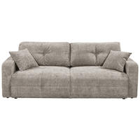 SCHLAFSOFA in Mikrovelours Taupe  - Taupe/Schwarz, Konventionell, Kunststoff/Textil (235/88/120cm) - MID.YOU