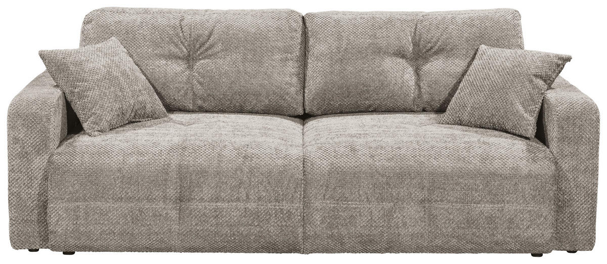SCHLAFSOFA in Mikrovelours Taupe  - Taupe/Schwarz, Konventionell, Kunststoff/Textil (235/88/120cm) - MID.YOU