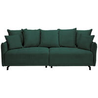 BIGSOFA in Cord Dunkelgrün  - Dunkelgrün/Schwarz, Design, Textil/Metall (226/91/103cm) - Carryhome