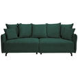 BIGSOFA in Cord Dunkelgrün - Dunkelgrün/Schwarz, Design, Textil/Metall (226/91/103cm) - Carryhome