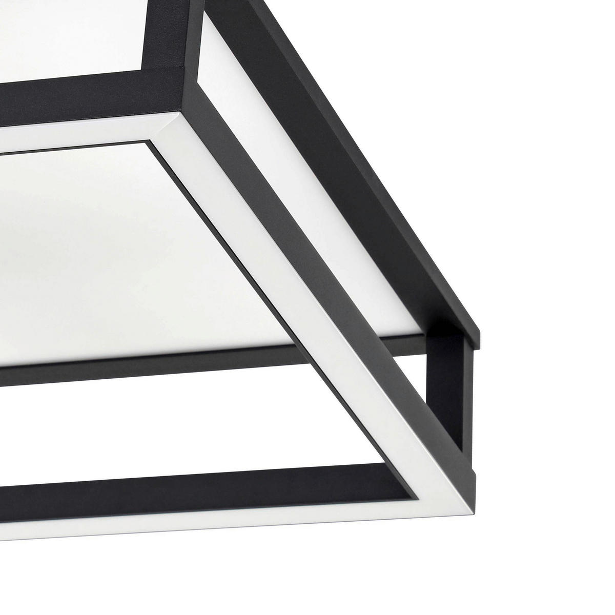 DECKENLEUCHTE    45/45/15 cm  - Schwarz/Weiß, Design, Kunststoff/Metall (45/45/15cm) - Eglo