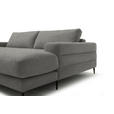 ECKSOFA  in Flachgewebe Hellgrau  253/177 cm  - Hellgrau/Schwarz, Design, Textil/Metall (253/177cm) - Dieter Knoll
