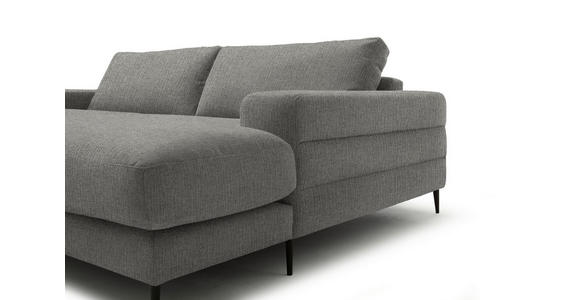 ECKSOFA  in Flachgewebe Hellgrau  253/177 cm  - Hellgrau/Schwarz, Design, Textil/Metall (253/177cm) - Dieter Knoll