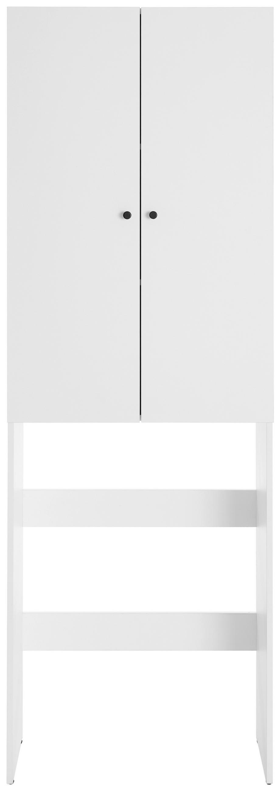 WASCHMASCHINENSCHRANK 65/190/31,8 cm  in Weiß  - Schwarz/Weiß, Basics, Holzwerkstoff/Metall (65/190/31,8cm) - Milino