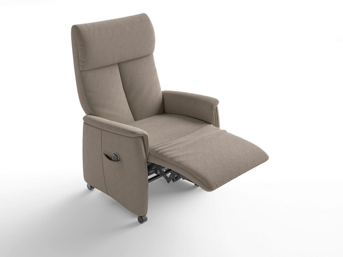 RELAXAČNÍ KŘESLO, textil, šedohnědá - černá/šedohnědá, Basics, textil/plast (76/112/84cm) - Sit & More