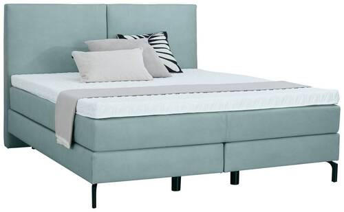 BOXSPRINGBETT 200/200 cm  in Jadegrün  - Jadegrün/Schwarz, KONVENTIONELL, Textil/Metall (200/200cm) - Dieter Knoll
