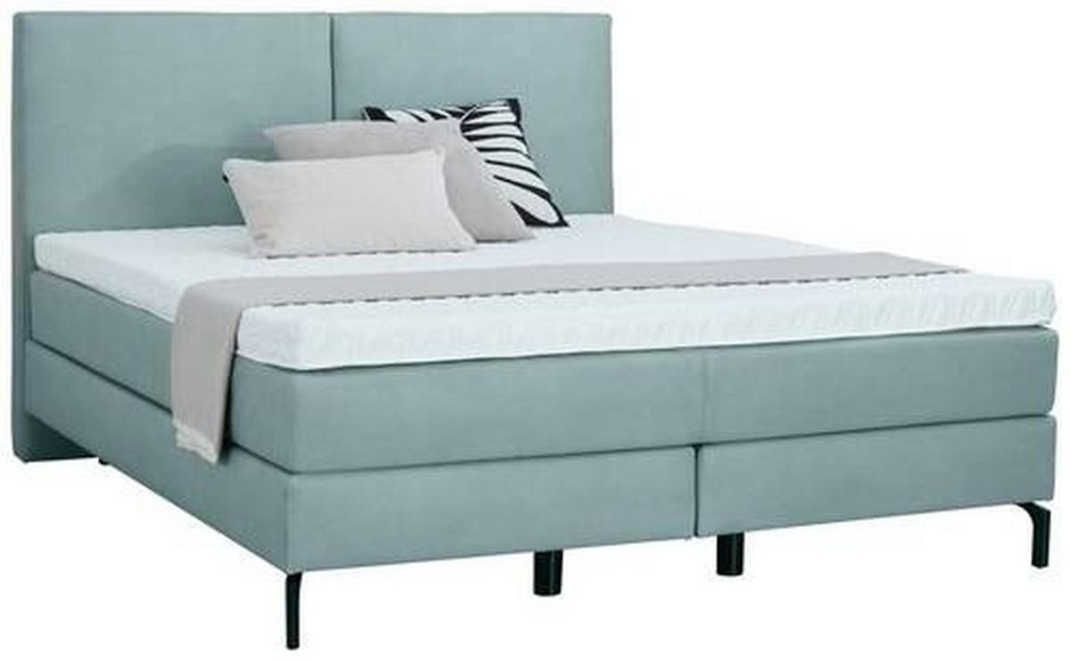 BOXSPRINGBETT 200/200 cm  in Jadegrün  - Jadegrün/Schwarz, Konventionell, Textil/Metall (200/200cm) - Dieter Knoll