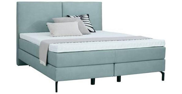 BOXSPRINGBETT 200/200 cm in Jadegrün - Jadegrün/Schwarz, KONVENTIONELL, Textil/Metall (200/200cm) - Dieter Knoll