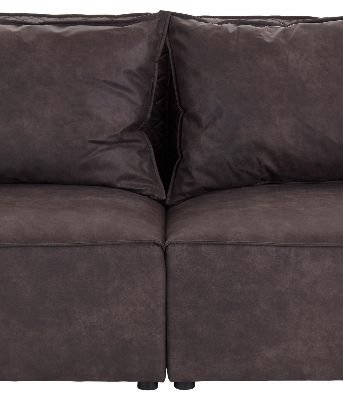 BIGSOFA Lederlook Grau  - Schwarz/Grau, LIFESTYLE, Kunststoff/Textil (270/87/112cm) - Livetastic