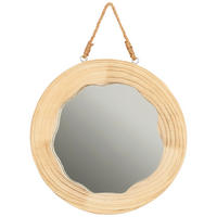 STENSKO OGLEDALO, 35/35/3,5 cm les, steklo  - rjava, Natur, steklo/les (35/35/3,5cm) - Ambia Home