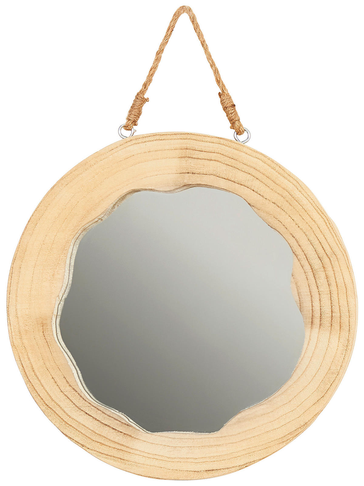 STENSKO OGLEDALO, 35/35/3,5 cm les, steklo  - rjava, Natur, steklo/les (35/35/3,5cm) - Ambia Home