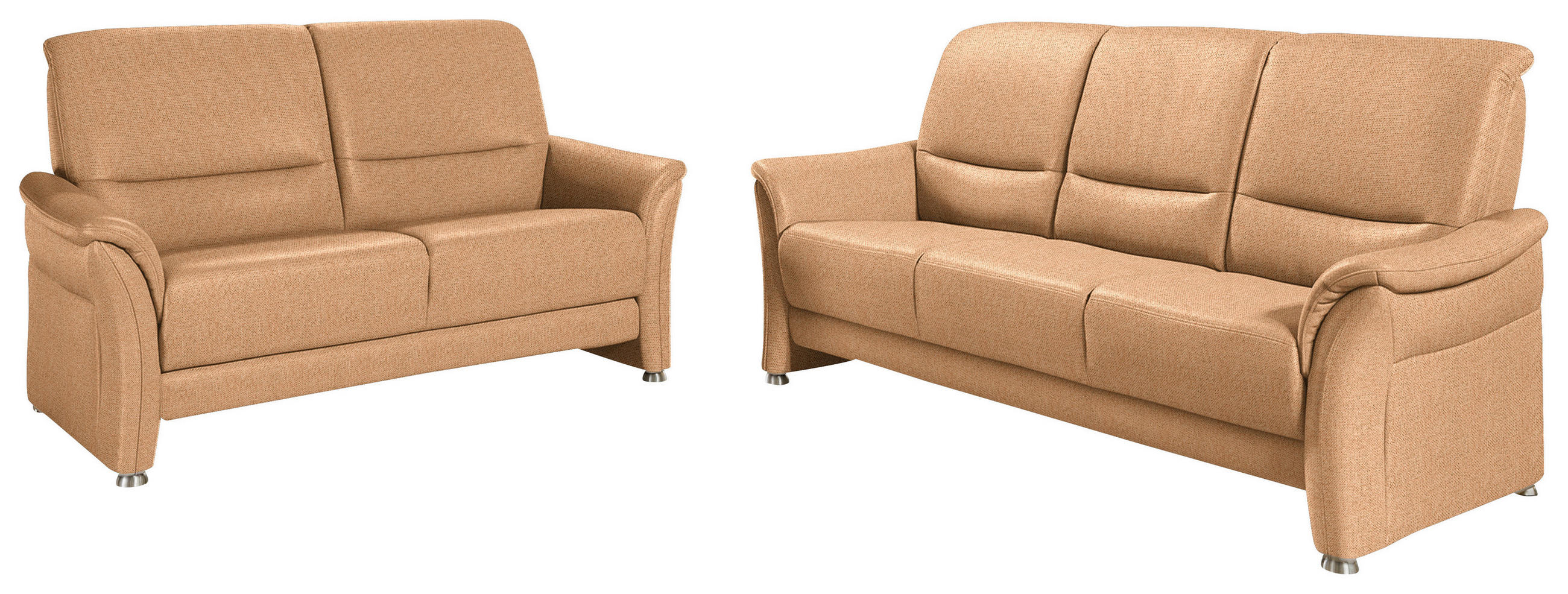 SITZGARNITUR Flachgewebe Gelb  - Gelb/Alufarben, Konventionell, Textil/Metall (198/172/96/93cm) - Beldomo Premium