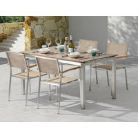 GARTENGARNITUR  - Platinfarben/Braun, Basics, Holzwerkstoff/Textil (150/89/90cm) - Gardenson