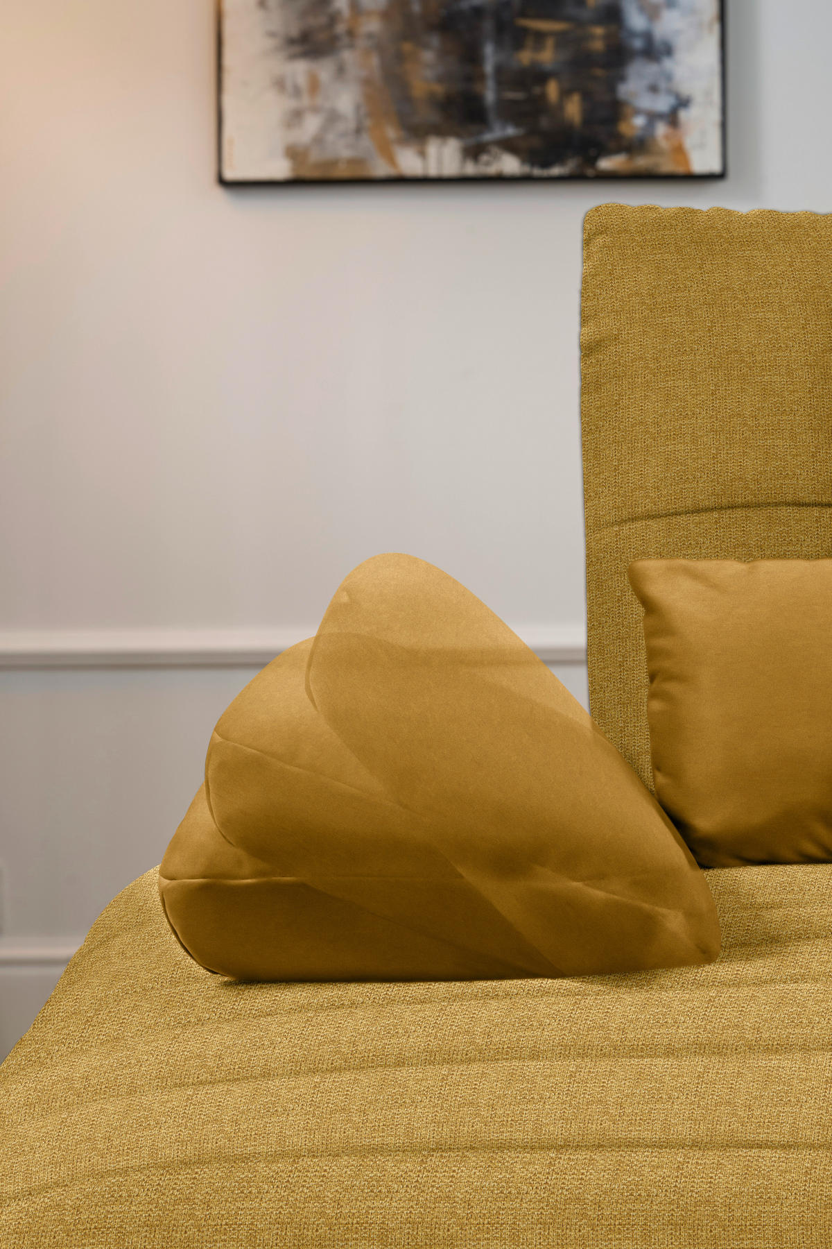 ECKSOFA in Webstoff Currygelb  - Currygelb/Schwarz, Konventionell, Textil/Metall (191/273cm) - Carryhome