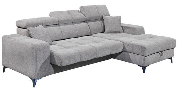 ECKSOFA Taupe Chenille  - Taupe/Schwarz, KONVENTIONELL, Kunststoff/Textil (268/172cm) - Carryhome